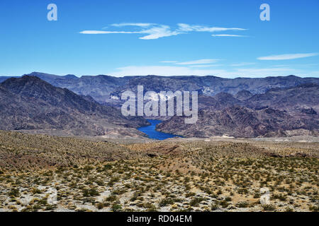 Pierce Ferry Road, paysages Meadview. Le Parc National du Grand Canyon, Arizona, USA Banque D'Images