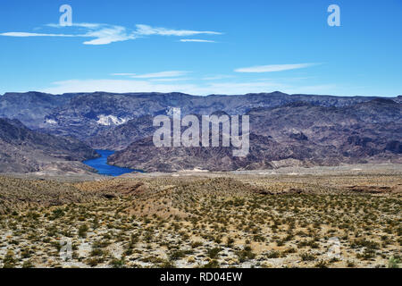 Pierce Ferry Road, paysages Meadview. Le Parc National du Grand Canyon, Arizona, USA Banque D'Images