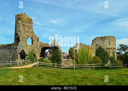 Le château de Pevensey, East Sussex, UK Banque D'Images