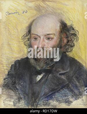 Portrait de Paul Cézanne (1839-1906). Musée : collection privée. Auteur : Renoir, Pierre-Auguste. Banque D'Images