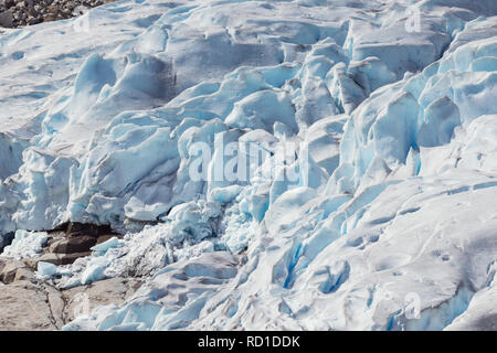 De près de l'extrémité de la langue du glacier de l'Nigardsbreen, vu depuis le chemin vers le glacier Banque D'Images