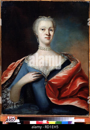 Portrait de Christine Charlotte de Brunswick-Wolfenbüttel, épouse du tsarévitch Alexei de Russie (1694-1715). Musée : Musée d'art de l'Extrême-Orient, Khabarovsk. Auteur : anonyme. Banque D'Images