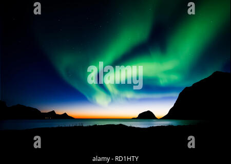 Northern Lights, Lofoten, Nordland, Norvège Banque D'Images