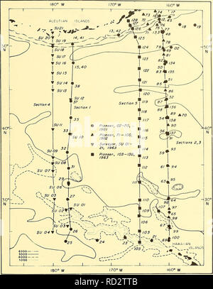 . Circulation en profondeur, centre de l'océan Pacifique : 1961, 1962, 1963. La circulation océanique. 170° W 160° W /' '"'"^. La figure 1. -L'emplacement des stations et sections. 37. Veuillez noter que ces images sont extraites de la page numérisée des images qui peuvent avoir été retouchées numériquement pour plus de lisibilité - coloration et l'aspect de ces illustrations ne peut pas parfaitement ressembler à l'œuvre originale.. Barbee, William D. Washington, U.S. Govt. L'impression. L'arrêt. Banque D'Images