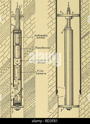 . Forage profond d'enquêtes et de problèmes. Ennuyeux. 180 forages profonds et les problèmes relevés après l'autre, simplement en déplaçant l'instrument et de commutation sur la lumière.. Fig. 118.-Instrument de forage. Fig. 119.-Arrangement pour grand alésage- trous. L'électricité est fournie par un câble j'exécute à partir d'un standard téléphonique à la surface et situé à une commode. Veuillez noter que ces images sont extraites de la page numérisée des images qui peuvent avoir été retouchées numériquement pour plus de lisibilité - coloration et l'aspect de ces illustrations ne peut pas parfaitement ressembler à l'œuvre originale.. L'aiglefin, M. H. (Marshall Henr Banque D'Images