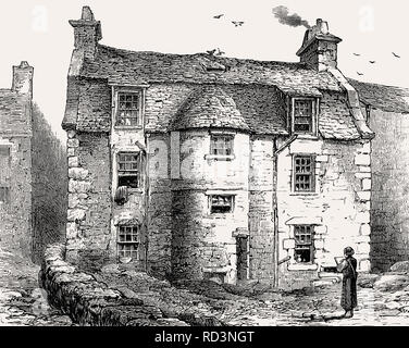 Duncan's Land, lieu de naissance du peintre David Roberts, près d'Edimbourg, Ecosse, 19e siècle Banque D'Images