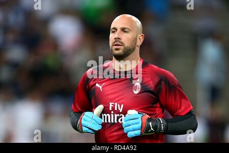 ESCLUSIVA MILAN Foto Spada/LaPresse 16 gennaio 2019 Gedda ( Arabie Saudita ) sport calcio vs Juventus Milan - Supercoppa Italiana 2019 - stade " le Roi Abdallah Sports City " Nella foto : Reina Photo Spada MILAN EXCLUSIF/LaPresse 16 Janvier , 2019 Jeddah (Arabie saoudite ) sport soccer vs Juventus Milan - L'Italien Super Cup 2019 - stadium " le Roi Abdallah Sports City " dans le pic : Reina Banque D'Images