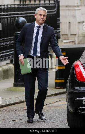 Stephen Barclay, Brexit Secrétaire est vu quitter Downing Street de questions au premier ministre. Banque D'Images