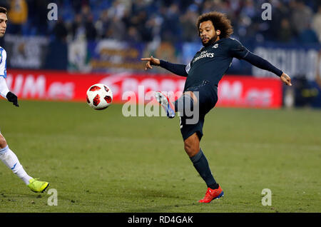 Marcelo Vieira (Real Madrid) au cours de la Copa del Rey ronde de 8 deuxième match de jambe entre CD Leganes et Real Madrid CF au stade de Butarque à Leganes, Espagne. (Score final 1 CD Leganes - Real Madrid 0) Banque D'Images