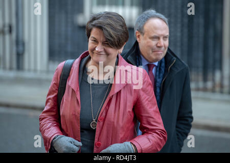 17thJanuary Londres 2019, Arlene Foster et Nigel Dodds du RPD laisser 10 Downing Street, à la suite d'une réunion avec Theresa peut MP PC, Premier ministre sur Brexit Crédit Londres Ian Davidson/Alamy Live News Banque D'Images