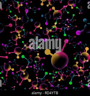 Atomic Neon structure 3D modèle moléculaire modèle transparente vector illustration eps 10 Illustration de Vecteur