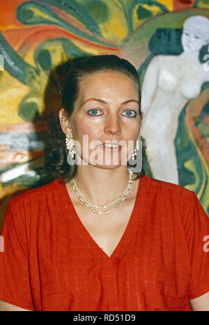 Diane Herzogin von Württemberg auf Schloss Altshausen, Deutschland 1983. Diane Duchesse de Wurtemberg à Altshausen château, Allemagne 1983. Banque D'Images
