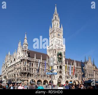 Neues Rathaus ou nouvelle mairie, Munich, Bavière Banque D'Images