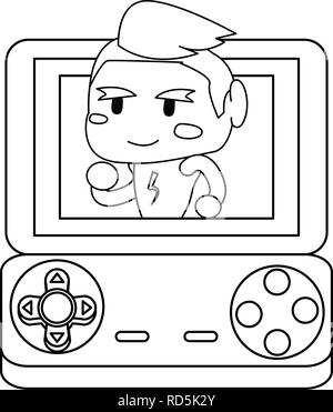 Video Game boy avatar sur console écran vector illustration Illustration de Vecteur