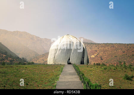 Maison de culte Bahai Temple et des Andes - Santiago, Chili Banque D'Images