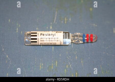 Le citrate de fentanyl injectable, 50 microgrammes par ml dans une ampoule de 2ml Banque D'Images