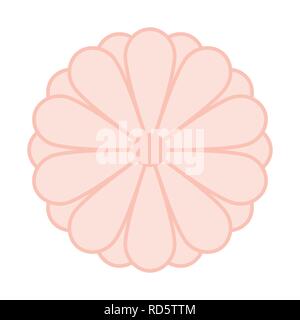 Kiku japonais fleur de chrysanthème symbole vecteur. Vector Illustration de Vecteur