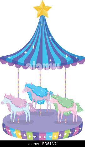 Icône de la scène cirque carousel Illustration de Vecteur