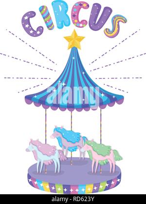 Icône de la scène cirque carousel Illustration de Vecteur