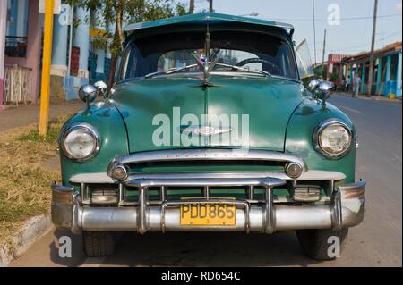 Vintage car, Vinales, province de Pinar del Rio, Cuba, l'Amérique centrale Banque D'Images