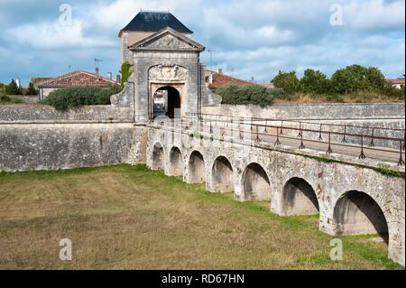 Saint-Martin-en-Re la fortification, conçue et construite par Vauban, porte Campani, Site du patrimoine mondial de l'UNESCO, l'île de ile de Re Banque D'Images