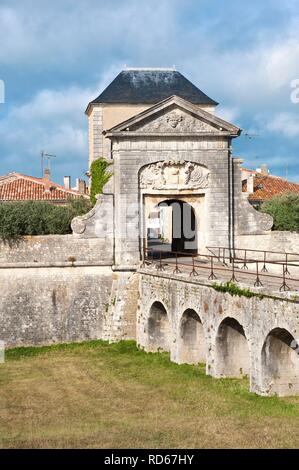 Saint-Martin-en-Re la fortification, conçue et construite par Vauban, porte Campani, Site du patrimoine mondial de l'UNESCO, l'île de ile de Re Banque D'Images