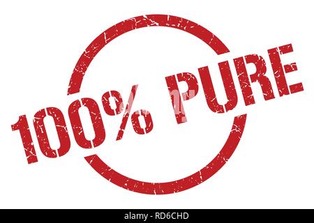 100 % pur timbre rond rouge Illustration de Vecteur