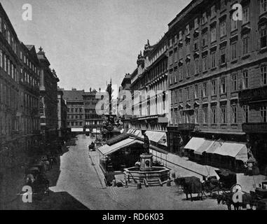 L'un des premiers tirages d'Autotype, rue Graben, photographie historique, 1884, Vienne, Autriche, Europe Banque D'Images