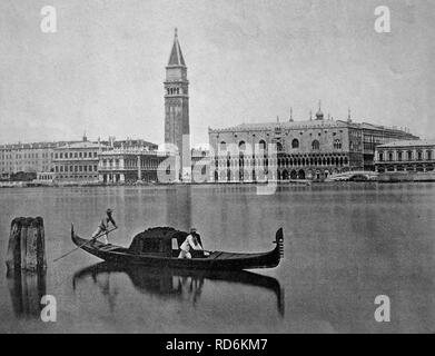 Début d'Autotype, Venise, Vénétie, Italie, tableau historique, 1884 Banque D'Images