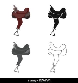 Courroie de selle,siège,ouest,installations,,cuir,col,brun,dressage,étriers,équitation,concours,sport,centre,course,equitation,course,suivi,set,icône,,illustration,collection,isolé,design,graphisme,élément,signe, vecteurs vecteur , Illustration de Vecteur