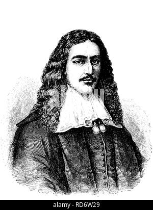 Johan de Witt, 1625 - 1672, le conseil pensionnaire de Hollande, gravure sur bois de 1880 Banque D'Images