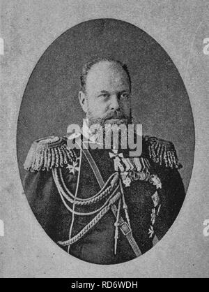 Alexandre III, 1845 - 1894, l'empereur de Russie, gravure sur bois de 1880 Banque D'Images