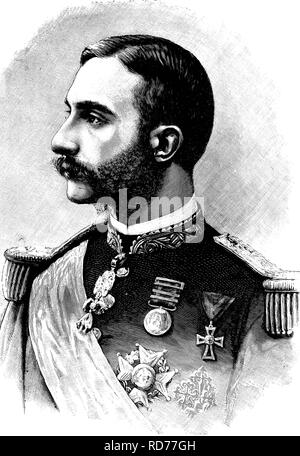 Alfonso XII (1857-1885), roi d'Espagne, illustration historique, vers 1886 Banque D'Images