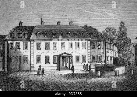 La maison de Goethe à Weimar, Thuringe, Allemagne, illustration historique, vers 1886 Banque D'Images