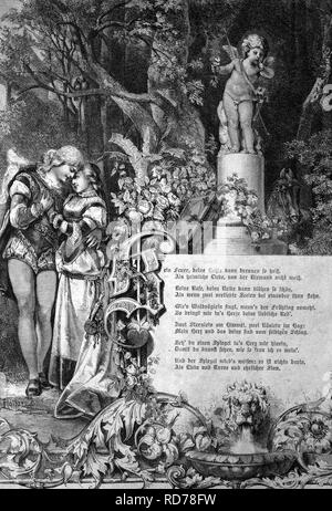 Amour Secret, illustration historique, vers 1886 Banque D'Images