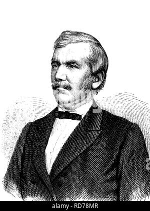 David Livingstone, 1813 - 1873, missionnaire et explorateur écossais de l'Afrique, gravure sur bois, vers 1880 historique Banque D'Images