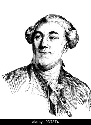 Jacques Necker, 1732 - 1804, banquier suisse et le ministre des finances sous Louis XVI, gravure sur bois, vers 1880 historique Banque D'Images
