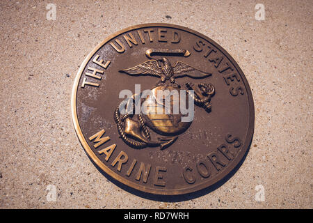 Plaque de bronze du joint du Corps des Marines Banque D'Images