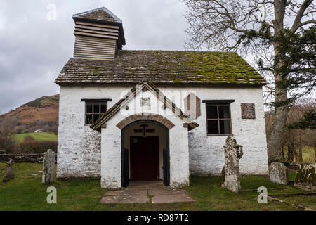 L'église St Mary vierge à Capel-y-Ffin, dans les Montagnes Noires, Brecon Beacons National Park, Monmouthshire, Wales, UK Banque D'Images