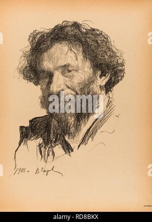Portrait du peintre Ilia Efimovitch Répine (1844-1930). Musée : collection privée. Auteur : Valentin Alexandrovitch Sérov,. Banque D'Images