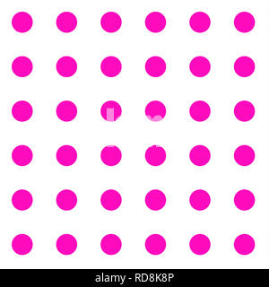 Un modèle de répétition big pink dots sur un fond blanc Banque D'Images