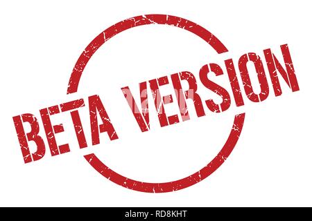 La version bêta de timbre rond rouge Illustration de Vecteur