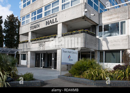 Hôtel de ville de Crawley, Crawley, West Sussex, Angleterre, Royaume-Uni. Banque D'Images