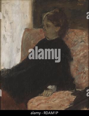 Dame en noir. Musée : Nationalmuseum de Stockholm. Auteur : DEGAS, EDGAR. Banque D'Images