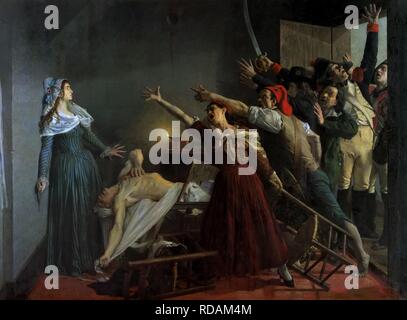 L'assassinat de Jean-Paul Marat. Musée : Musée de la piscine, Roubaix. Auteur : Weerts, Jean-Joseph. Banque D'Images