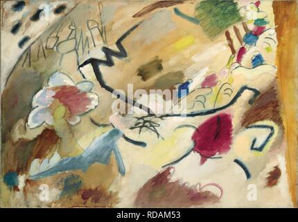 L'Improvisation avec les chevaux (Étude pour l'Improvisation 20). Musée : collection privée. Auteur : Kandinsky, Vassily Vassilievitch. Banque D'Images