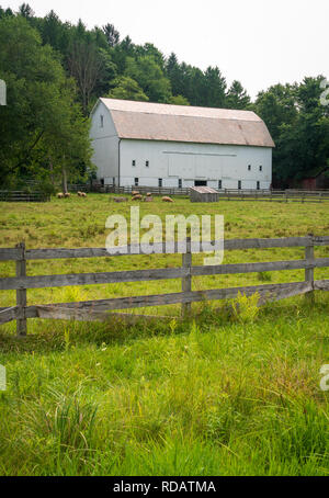 Bâtiments de ferme historique à l'Ohio, l'unique parc national de Cuyahoga Valley. Banque D'Images