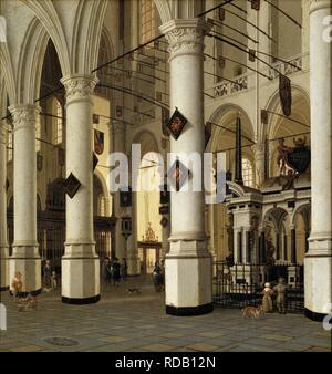 De l'intérieur, Nieuwe Kerk Delft. Musée : Nationalmuseum de Stockholm. Auteur : Vliet, Hendrick Cornelisz. van. Banque D'Images