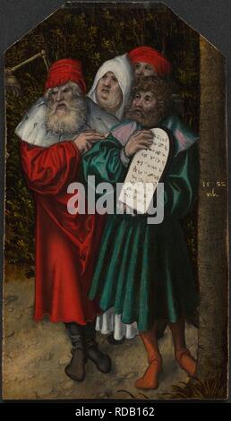 Moïse et Aaron avec deux prophètes. Musée : Alte Pinakothek, Munich. Auteur : Cranach, Lucas, l'Aîné. Banque D'Images