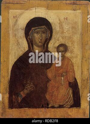 La Vierge Hodegetria. Musée : État A. Rublyov Musée de l'Art russe antique, Moscou. Auteur : icône russe. Banque D'Images